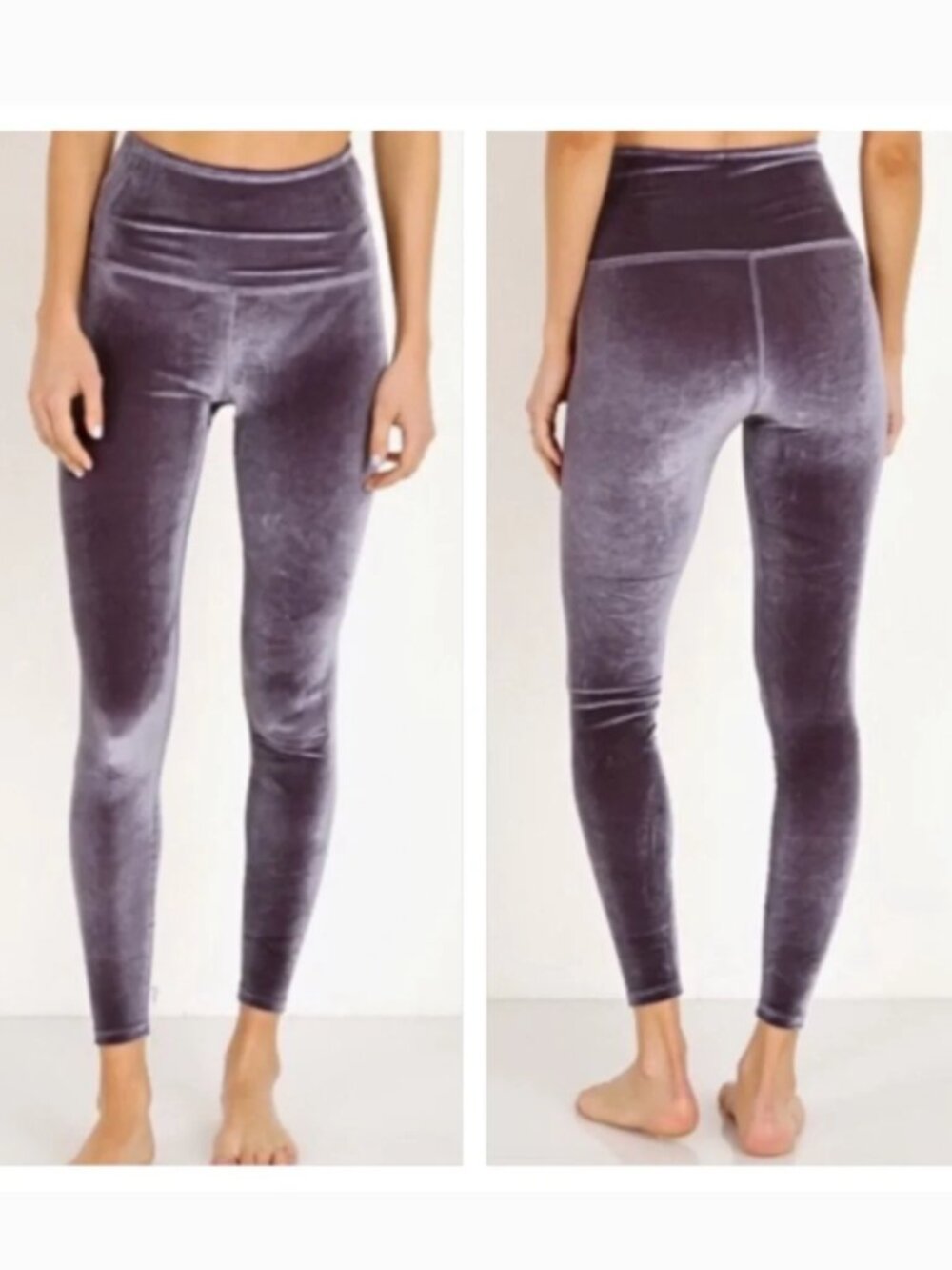 Beyond Yoga Velvet Motion High Waisted Midi Deep Purple Amethyst Leggings Large